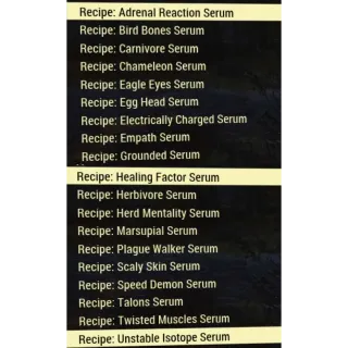 All 19 Serum Recipes