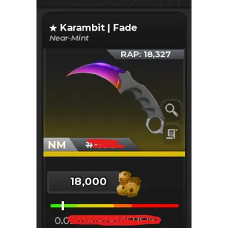 Karambit Fade (Near Mint) Bloxstrike Knife and ak
