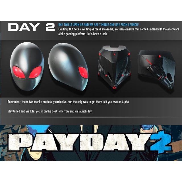 PAYDAY 2: Alienware Alpha Mask Pack DLC (Steam Key) - Steam Games ...