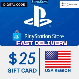 $25.00 USD PlayStation Store USA