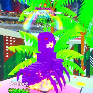 Gigalitraktos Spidorobos Rainbow 2 Trais LVL 180 Go Up For Brainrots Fortnite