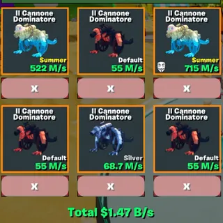 6x Il Cannone Dominatore Bundle / Go Up For Brainrots Fortnite