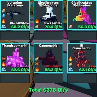 6x Brainrots Bundle 378Qi/s / Money Makers / Go Up For Brainrots Fortnite