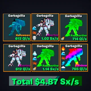 6x Garbagzilla Bundle LVL 400 / Go Up For Brainrots Fortnite