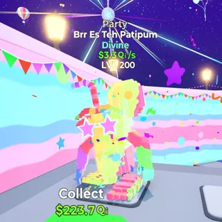 Brr Es Teh Patipum Party LEVEL MAX 3.3Qi/s Go Up For Brainrots Fortnite