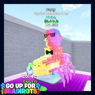 Gigalitraktos Spidorobos Party 5.4Qi LVL Max Go Up For Brainrots Fortnite