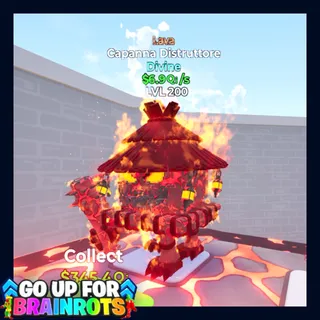 Capanna Distruttore Lava 6.9Qi/s MAX Lvl Go Up For Brainrots Fortnite