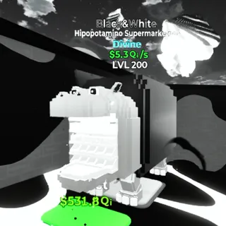 Hipopotamino Supermarketino Black LVL MAX / Go Up For Brainrots Fortnite