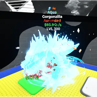 Gorgonzilla Ascended Aqua 2 Traits LVL MAX Go Up For Brainrots Fortnite