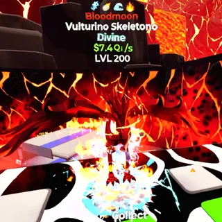 Vulturino Skeletono Bloodmoon 4 Traits 7.4Qi LVL Max Go Up For Brainrots Fortnite