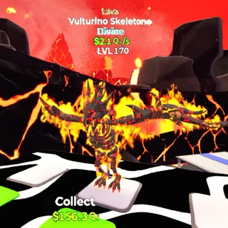 Vulturino Skeletono Lava 2.1Qi LVL Max Go Up For Brainrots Fortnite