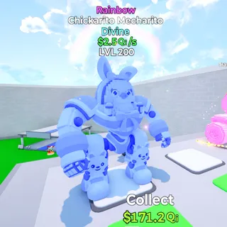 Chickarito Mecharito Rainbow LEVEL MAX 2.5Qi/s Go Up For Brainrots Fortnite