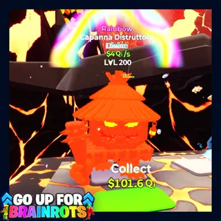 Capanna Distruttore Rainbow LVL MAX 4Qi/s / Go Up For Brainrots Fortnite