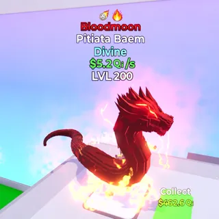 Pitiata Baem Bloodmoon LEVEL MAX 5.2Qi/s 2 Traits Go Up For Brainrots Fortnite