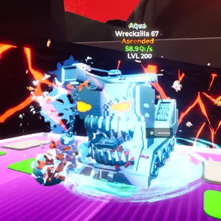 Wreckzilla 67 Aqua 8.9Qi/s LVL MAX Go Up For Brainrots Fortnite
