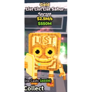  Gold list list  list sahur |SAB