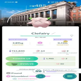 Shiny Clefairy With Bg