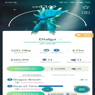 Shiny Dialga Lvl 46 With 2 Charge Attack
