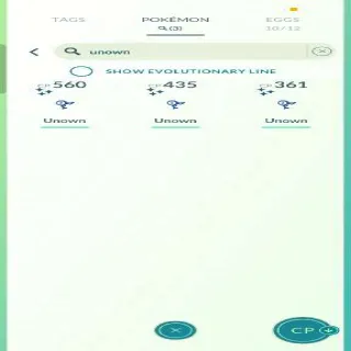 Shiny Unown F 3 Pcs