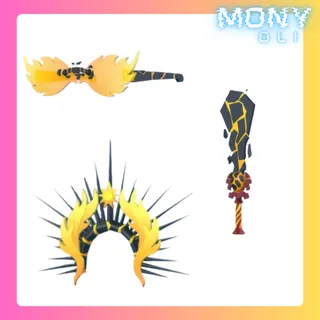 FLAME GLASSES + MAGMA GREATSWORD + FLAME CROWN