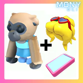 INFLUENCER HAIR + MOBILE PHONE + INFLUENCER GIBBON