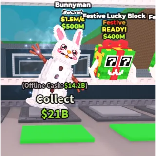 FESTIVE LUCKY BLOCK + BUNNYMAN