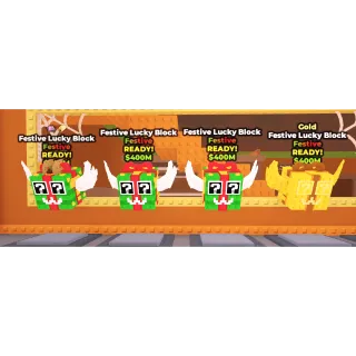 4X FESTIVE LUCKY BLOCK 