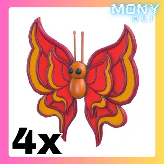 4X VERMILION BUTTERFLY 
