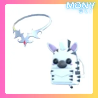 ZEBRA BACKPACK + RUBY NECKLACE