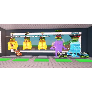 3X FESTIVE LUCKY BLOCK GOLD + TE TE TE SAHUR RAINBOW + COCOA ASSASSINO DIAMOND