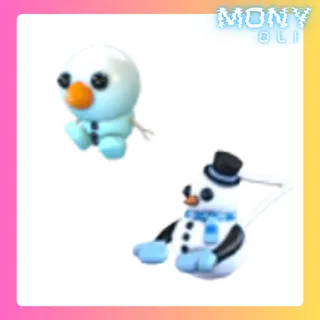 SNOWMAN PLUSHIE FRIEND + SNOWMAN STROLLER