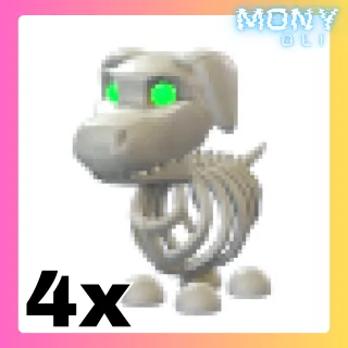 4X HALLOWEEN WHITE SKELETON DOG 