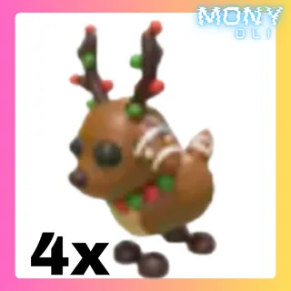 4X GINGERBREAD REINDEER