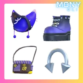 CAT HOOD + GOTH SPIKE BOOTS + WHIMSIGOTH BAG + SEPTUM RING