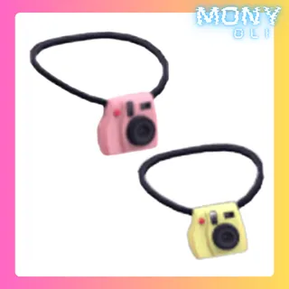 PINK INSTANT CAMERA + YELLOW INSTANT CAMERA