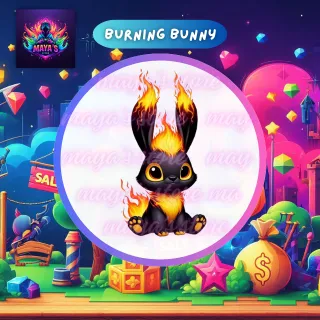 Neon Luminous Burning Bunny