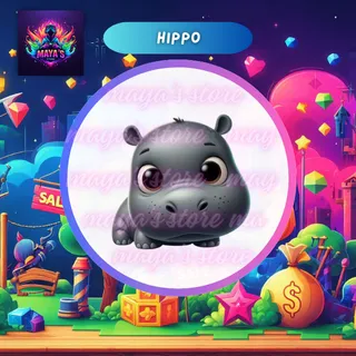 Neon Luminous Hippo