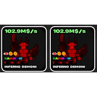 Fruits V Brainrots Rainbow Demoni x2