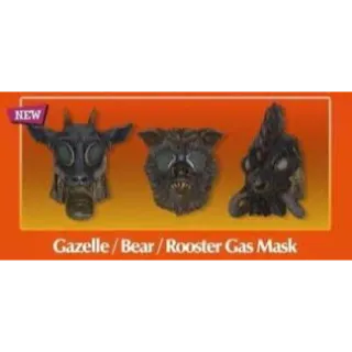 GAZELLE,BEAR,ROOSTER GAS MASKS