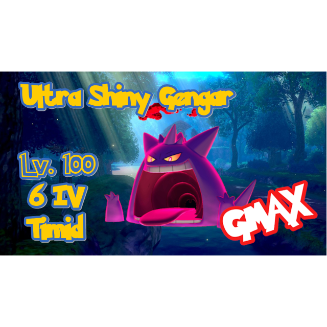 Gengar  SHINY BATTLE READY GMAX - Game Items - Gameflip