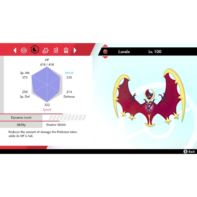 Shiny Lunala Event Pokemon for Pokemon For Sword & Shield on Switch