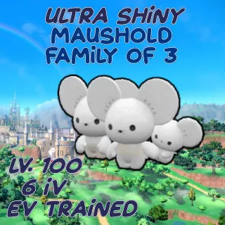 Ultra Shiny Maushold Family of 3