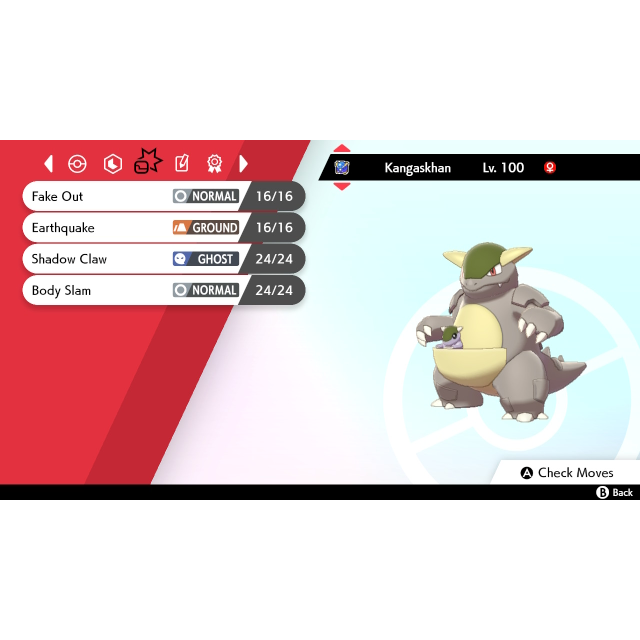 Pokemon Sword and Shield Ultra Shiny Kangaskhan 6IV-EV Trained