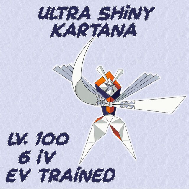Pokemon Sword and Shield Shiny Kartana 6IV-EV Trained