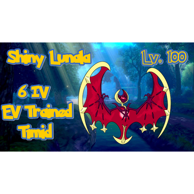 Shiny Lunala EVENT 6IV Pokemon Sun/moon Us/um Sword/shield 