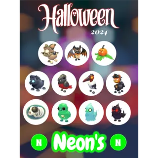 👻🎃 All 11 NEON Halloween 2024 Pet's, Neon Scarebear, Neon Pumpkin Friend, Neon Headless Horse, Neon Indian Flying Fox 🎃👻