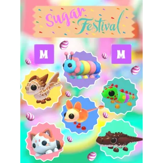 🍭( 5 Mega Pet Bundle )🍫 MEGA Mochi Meow, Gumball Caterpillar, Waffle Wyrm, Gummy Guana & Cocoadile