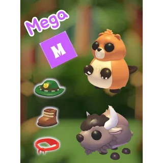 🏕🥾 Mega Ranger Beaver (with petwear)  and Mega Bison🌳🪓