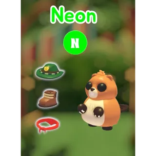 🏕🥾  Neon Ranger Beaver (with petwear)  🌳🪓