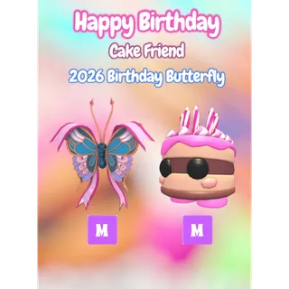 🦋 Mega Cake Friend & Mega 2026 Birthday Butterfly 🦋